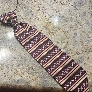 Classic Striped Tie with Red and Black Accents